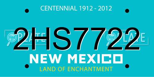 2HS7722 New Mexico License Plate