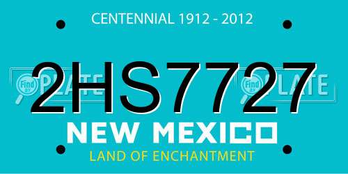 2HS7727 New Mexico License Plate
