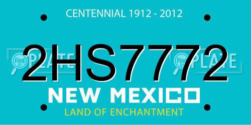 2HS7772 New Mexico License Plate