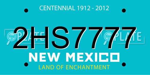 2HS7777 New Mexico License Plate