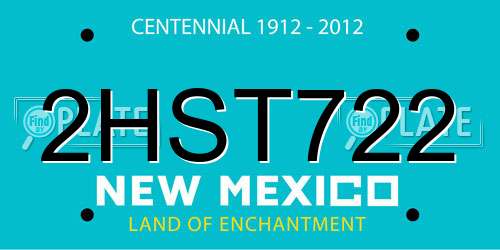 2HST722 New Mexico License Plate