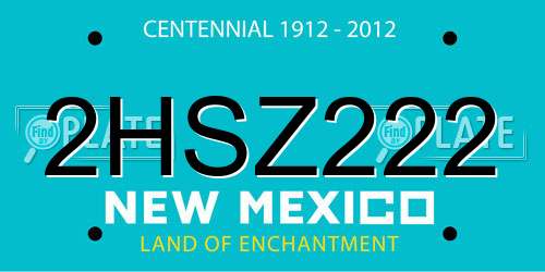 2HSZ222 New Mexico License Plate