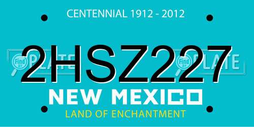 2HSZ227 New Mexico License Plate