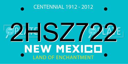 2HSZ722 New Mexico License Plate