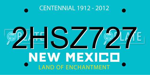 2HSZ727 New Mexico License Plate