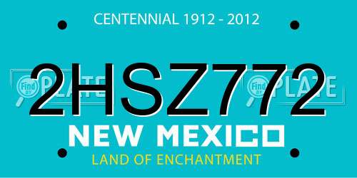 2HSZ772 New Mexico License Plate