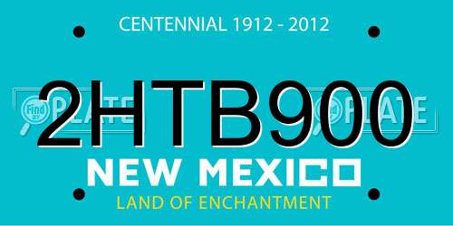 2HTB900 New Mexico License Plate