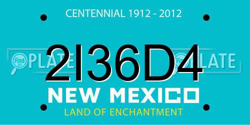 2I36D4 New Mexico License Plate