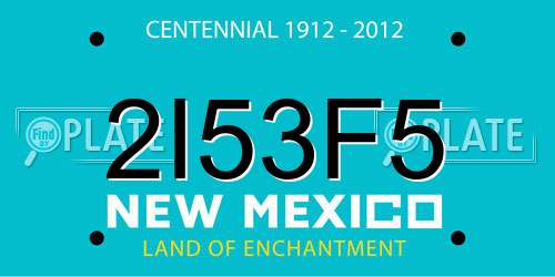 2I53F5 New Mexico License Plate