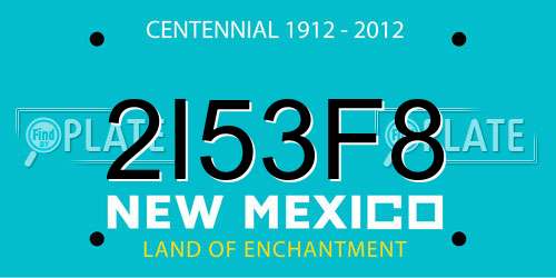 2I53F8 New Mexico License Plate