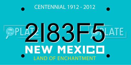2I83F5 New Mexico License Plate