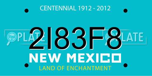 2I83F8 New Mexico License Plate