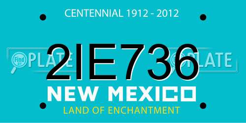 2IE736 New Mexico License Plate