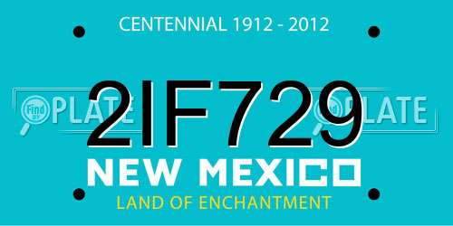 2IF729 New Mexico License Plate
