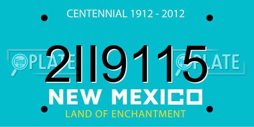 2II9115 New Mexico License Plate