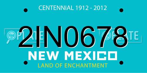2IN0678 New Mexico License Plate