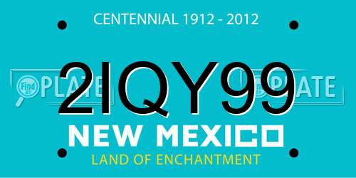 2IQY99 New Mexico License Plate