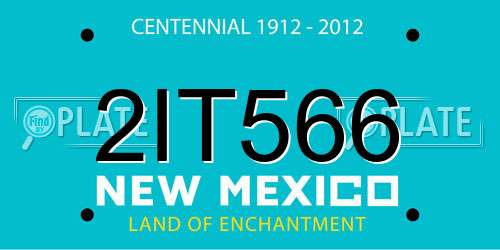 2IT566 New Mexico License Plate