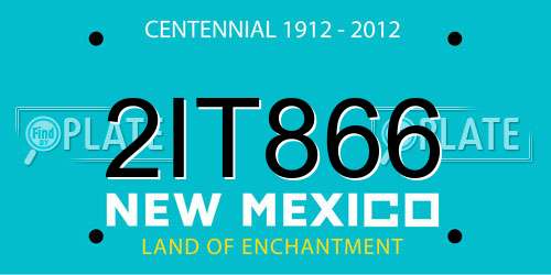 2IT866 New Mexico License Plate