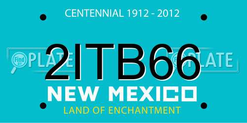 2ITB66 New Mexico License Plate