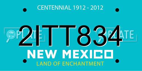 2ITT834 New Mexico License Plate
