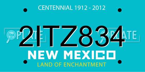 2ITZ834 New Mexico License Plate