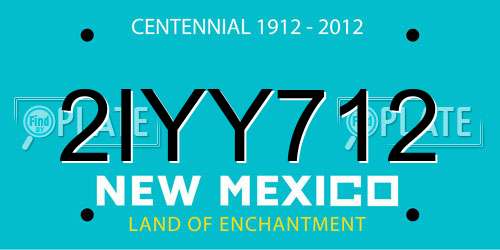2IYY712 New Mexico License Plate
