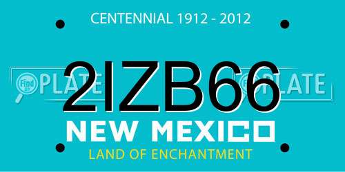 2IZB66 New Mexico License Plate