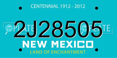 2J28505 New Mexico License Plate