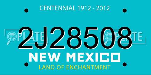 2J28508 New Mexico License Plate