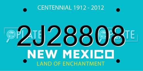 2J28808 New Mexico License Plate