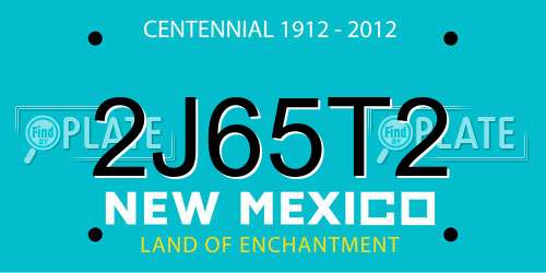 2J65T2 New Mexico License Plate
