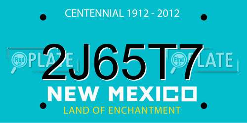 2J65T7 New Mexico License Plate