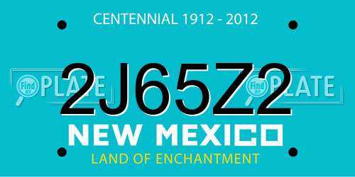 2J65Z2 New Mexico License Plate