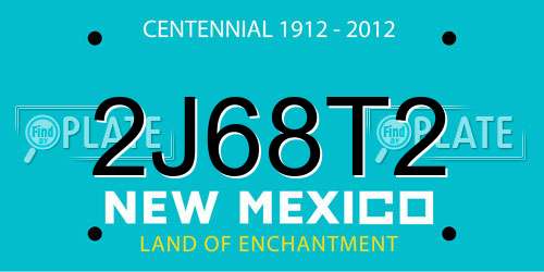 2J68T2 New Mexico License Plate