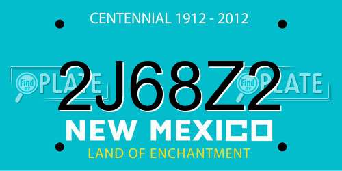 2J68Z2 New Mexico License Plate