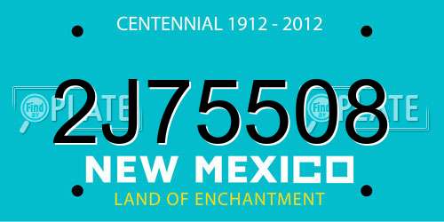 2J75508 New Mexico License Plate