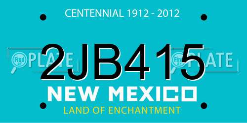 2JB415 New Mexico License Plate