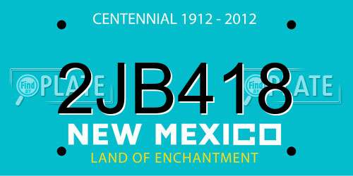 2JB418 New Mexico License Plate