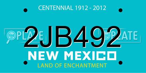2JB492 New Mexico License Plate