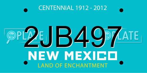 2JB497 New Mexico License Plate