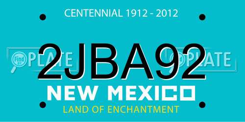 2JBA92 New Mexico License Plate