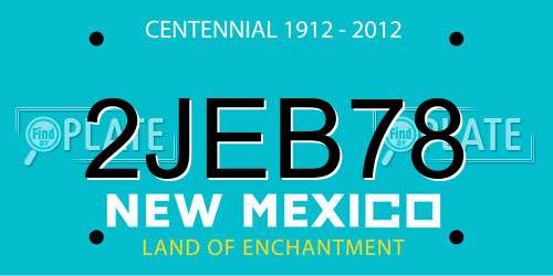2JEB78 New Mexico License Plate