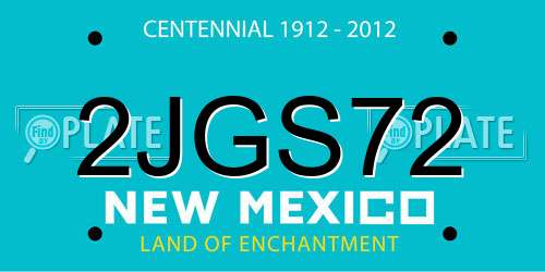 2JGS72 New Mexico License Plate