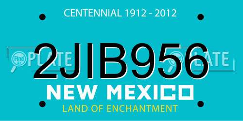2JIB956 New Mexico License Plate
