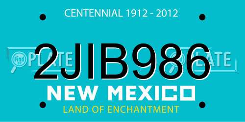2JIB986 New Mexico License Plate