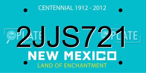 2JJS721 New Mexico License Plate