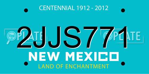 2JJS771 New Mexico License Plate