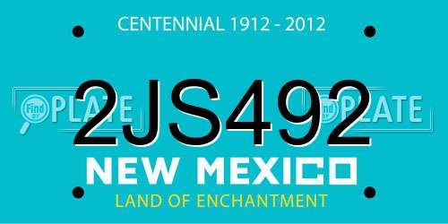 2JS492 New Mexico License Plate