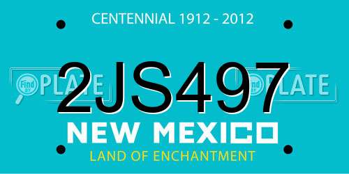 2JS497 New Mexico License Plate